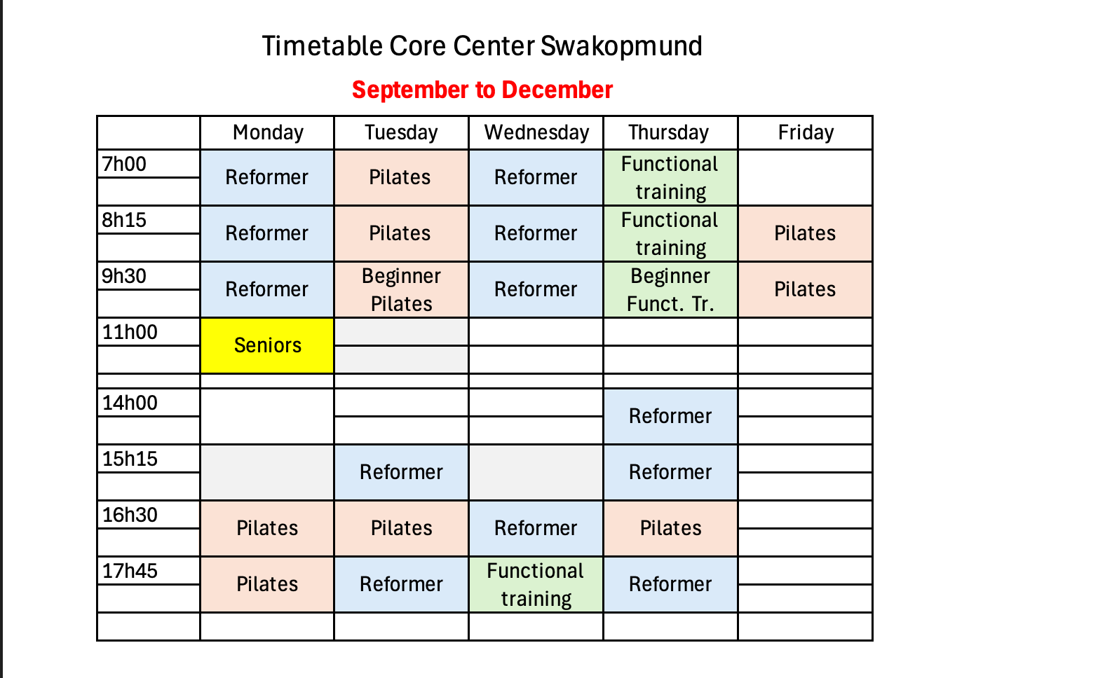 timetable